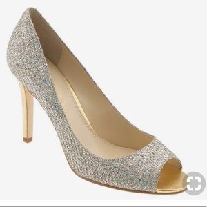 Enzo Angiolini Sparkle Peep Toe Pumps